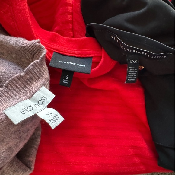 Lightweight sweater bundle long sleeve tops black red XS small - Picture 2 of 9